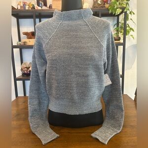 NWT Free People Gray Cotton-blend Mockneck Women's Sweater